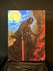 Moonlit Shadow Warrior – RGB Fabric Canvas Wall Art