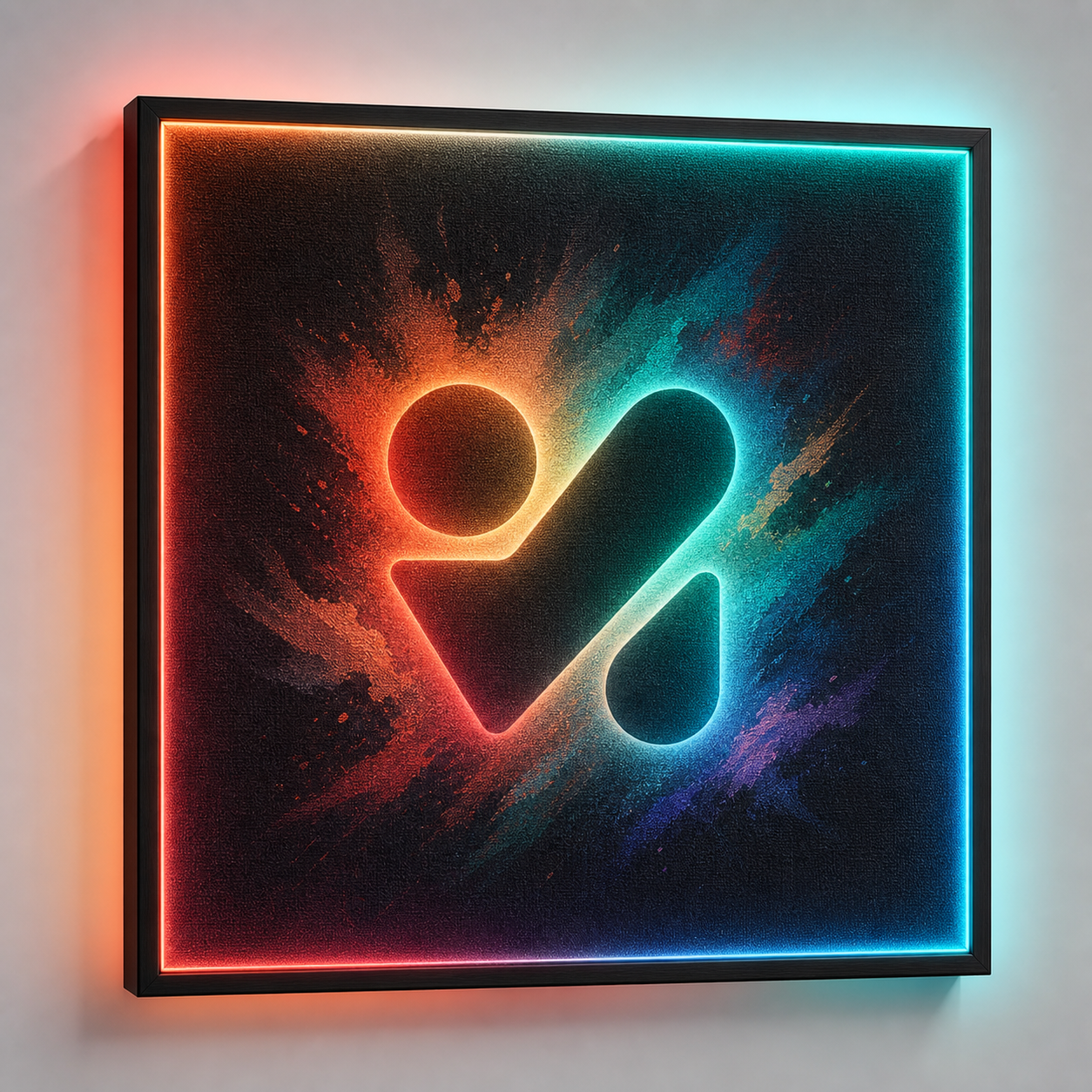 Studio Logo Glow custom RGB fabric canvas wall art