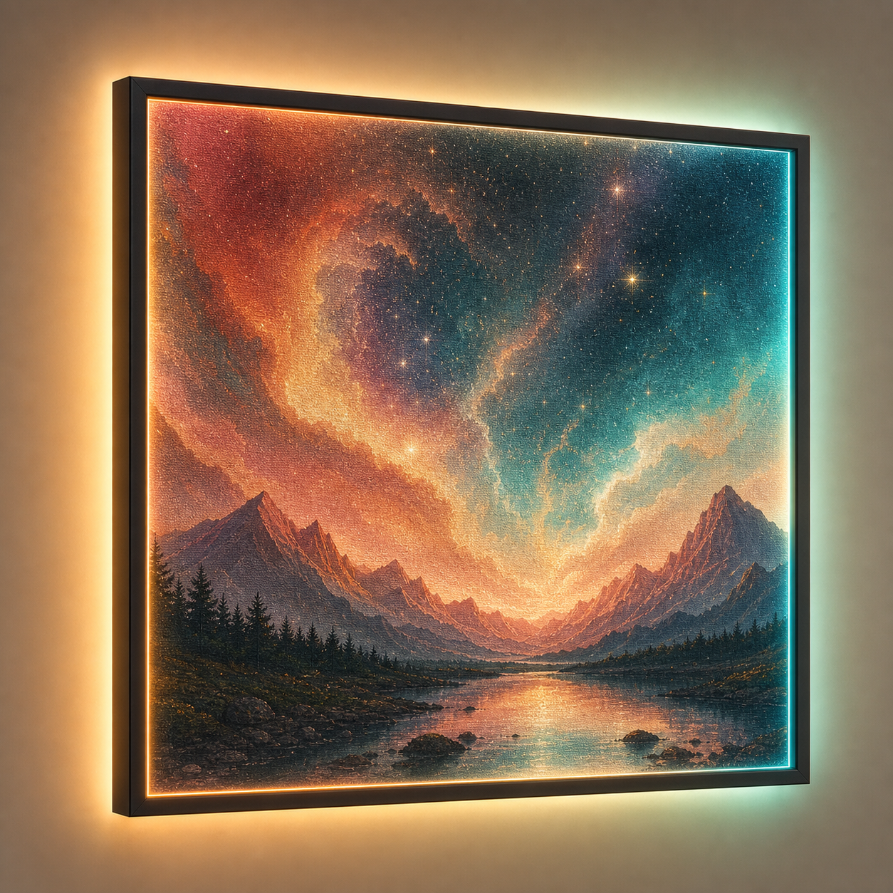 Cozy Nebula custom RGB fabric canvas wall art