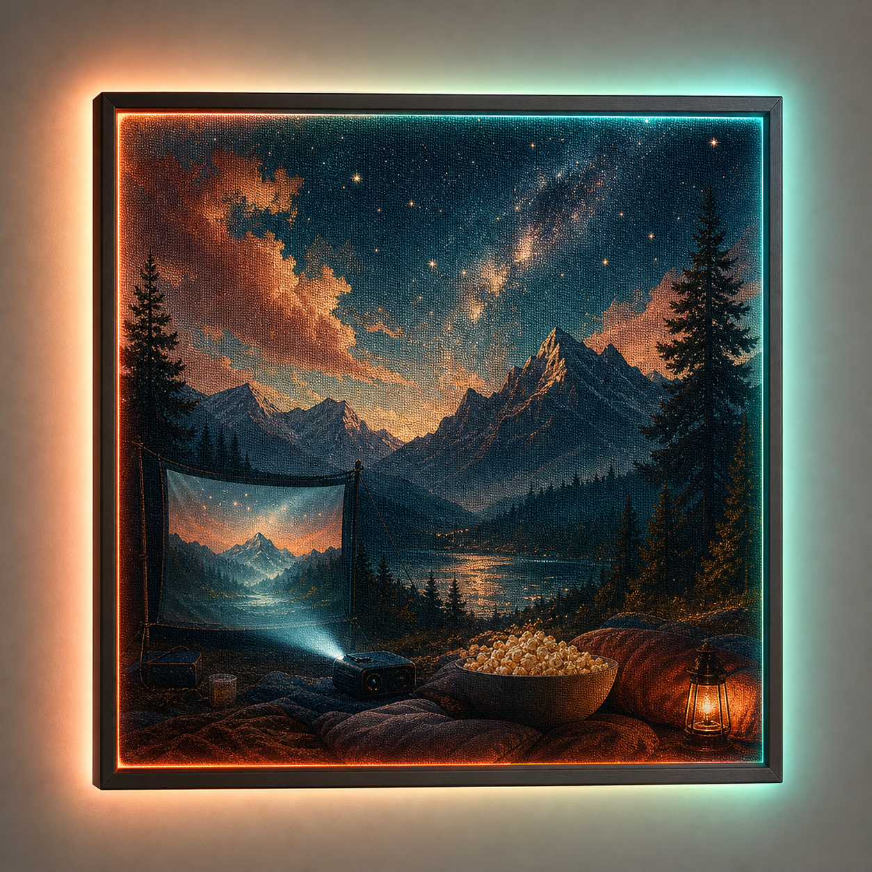 Movie Night Mood custom RGB fabric canvas wall art