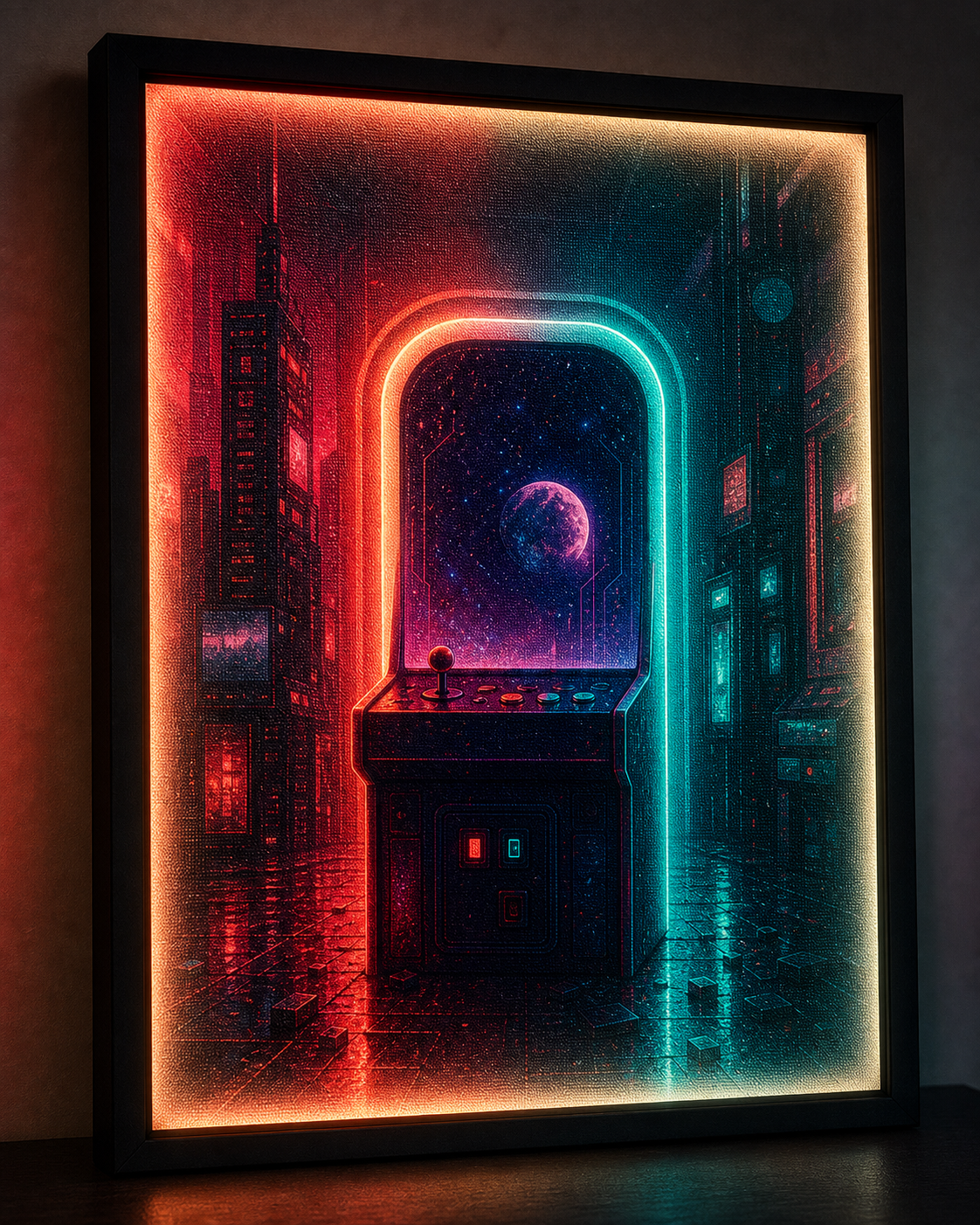 Arcade Portal custom RGB fabric canvas wall art