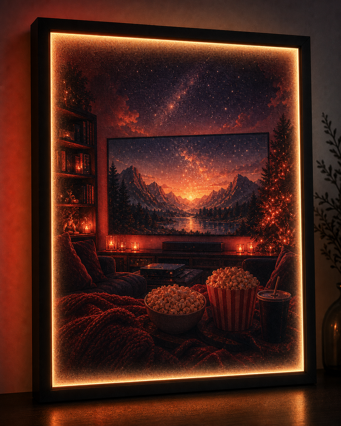 Movie Night Mood custom RGB fabric canvas wall art