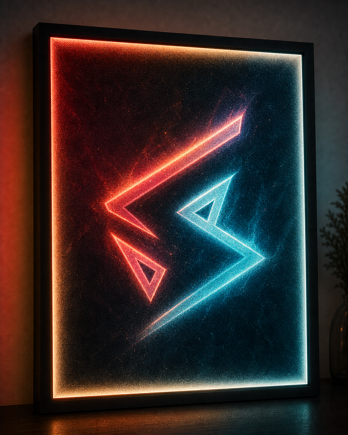 Studio Logo Glow custom RGB fabric canvas wall art