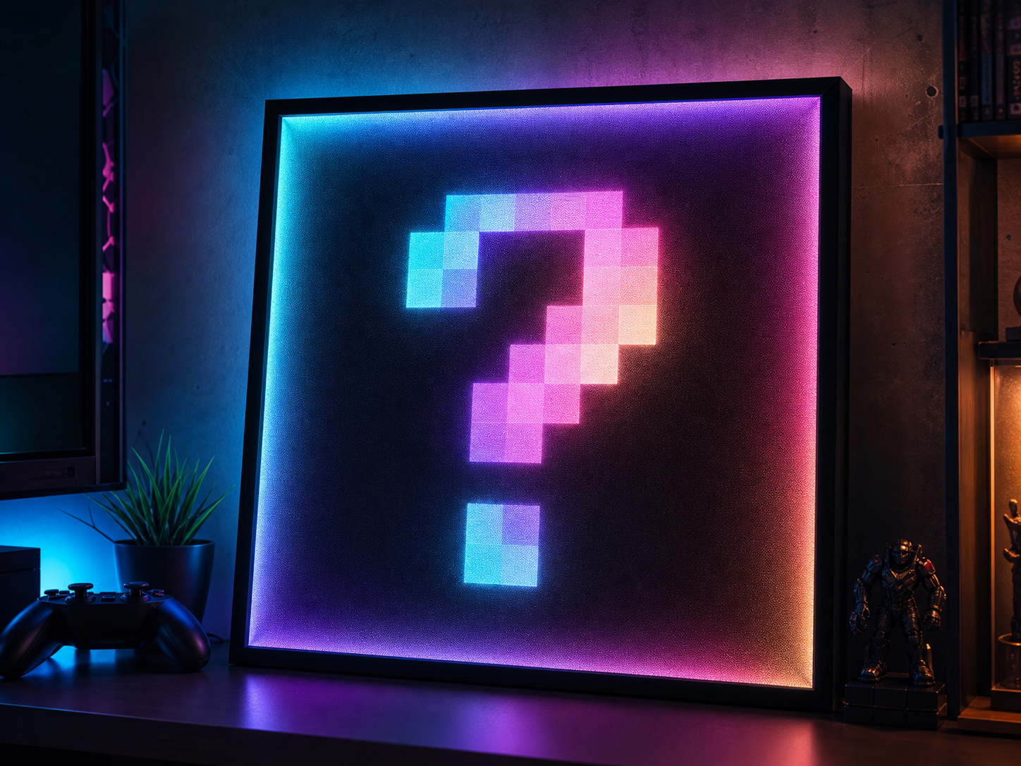 Pixel question mark custom RGB canvas preview