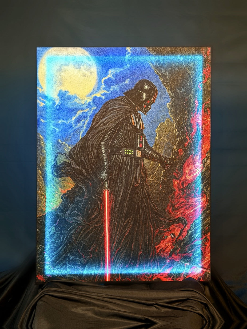 Moonlit Galactic Warrior RGB fabric canvas real product photo